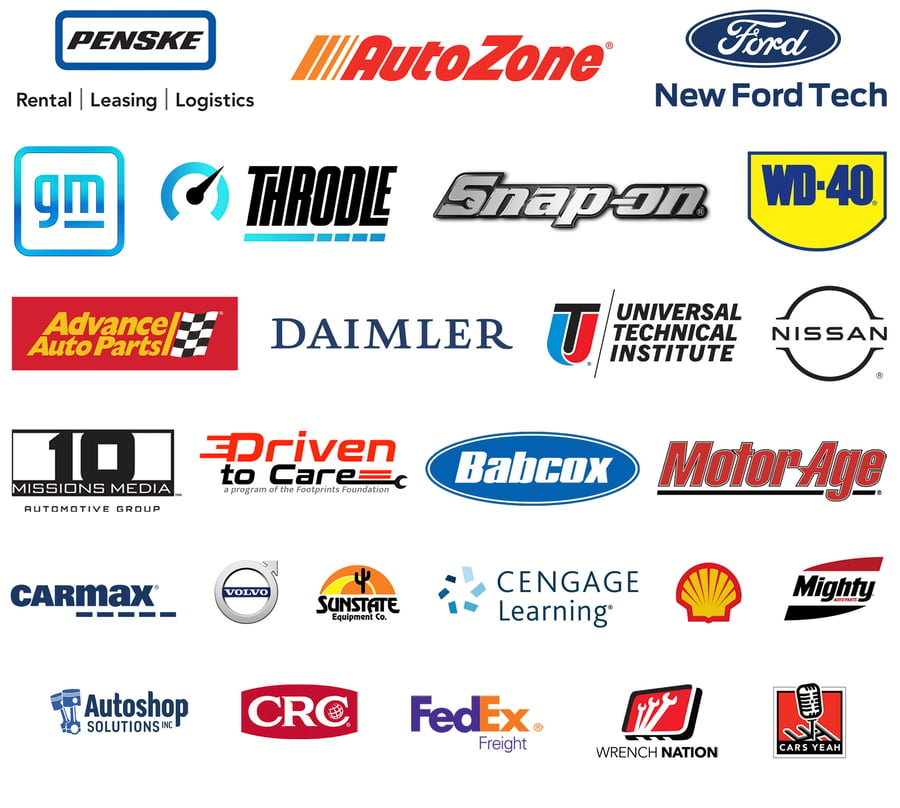 The logos of all TechForce top-tier sponsors as of April 12, 2022
