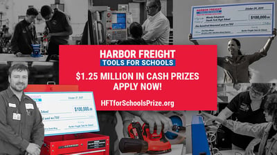 Advertisement for Harbor Freight Tools for Schools Prize for Teaching Excellence