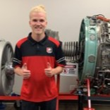 A photo of Luke, Aviation maintenance technician student and TechForce scholarship winner.